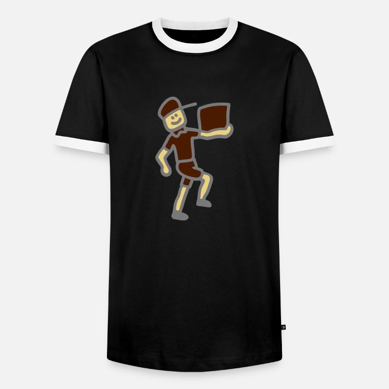 Parcel post 3 - Men's Ringer Shirt - black/white