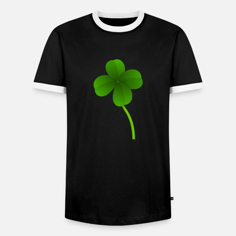 cloverleaf - Men's Ringer Shirt - black/white