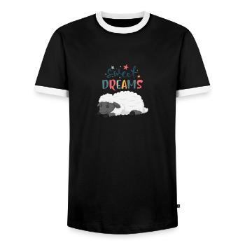 Schlafendes Schaf - Männer Kontrast-T-Shirt - Schwarz/Weiß - Vorne - AI Model Female 172 light (172cm) & AI Model Male 178 light (178cm)
