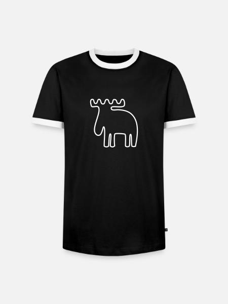 Elch - Männer Kontrast-T-Shirt - Schwarz/Weiß