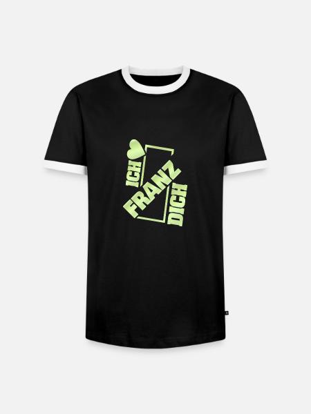 Franz als Couple - Männer Kontrast-T-Shirt - Schwarz/Weiß