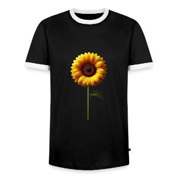 Sonnenblume Blumenranke Blume gelb blumig floral - Männer Kontrast-T-Shirt - Schwarz/Weiß - Vorne - AI Model Female 172 light (172cm) & AI Model Male 178 light (178cm)