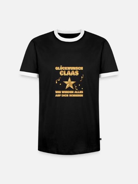 Kollegin Claas - Männer Kontrast-T-Shirt - Schwarz/Weiß