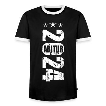 Abitur 2024 - Männer Kontrast-T-Shirt - Schwarz/Weiß - Vorne - AI Model Female 172 light (172cm) & AI Model Male 178 light (178cm)