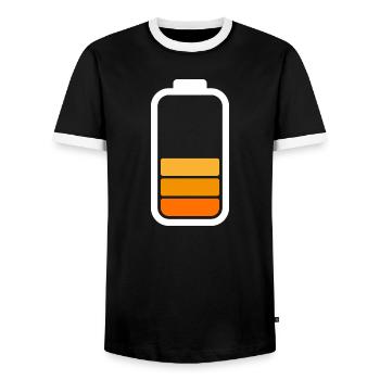 HALF BATTERY - Blanc - T-shirt contrasté Homme - noir/blanc - Devant - AI Model Female 172 light (172cm) & AI Model Male 178 light (178cm)