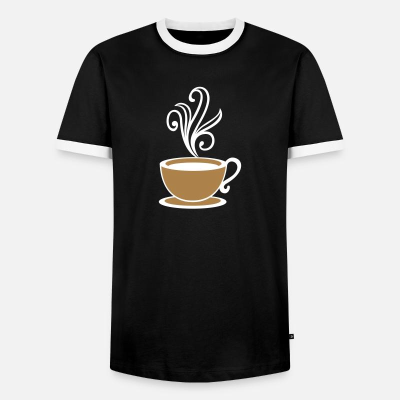 need coffee now - Men's Ringer Shirt - black/white