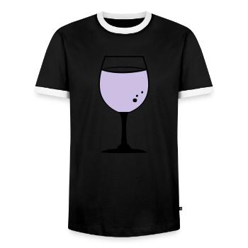 Rose wine - Men's Ringer Shirt - black/white - Front - AI Model Female 172 light (172cm) & AI Model Male 178 light (178cm)