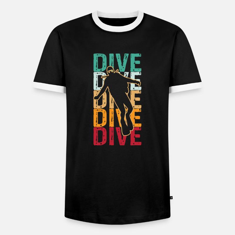 Diving Diving Diving - Men's Ringer Shirt - black/white