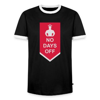 pas de jours de congé devis - T-shirt contrasté Homme - noir/blanc - Devant - AI Model Female 172 light (172cm) & AI Model Male 178 light (178cm)