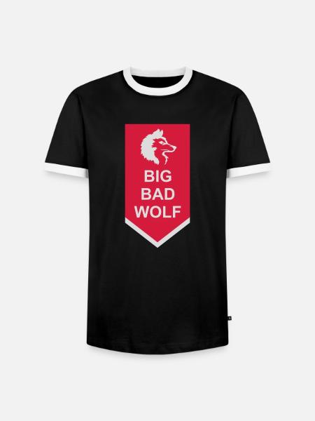 big bad wolf quote - Men's Ringer Shirt - black/white