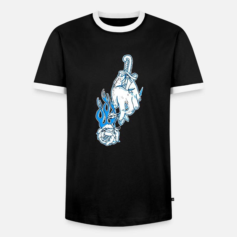 Aidan Rose Design - Männer Kontrast-T-Shirt - Schwarz/Weiß