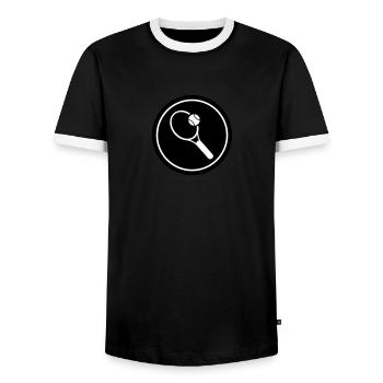 Tennis - Männer Kontrast-T-Shirt - Schwarz/Weiß - Vorne - AI Model Female 172 light (172cm) & AI Model Male 178 light (178cm)