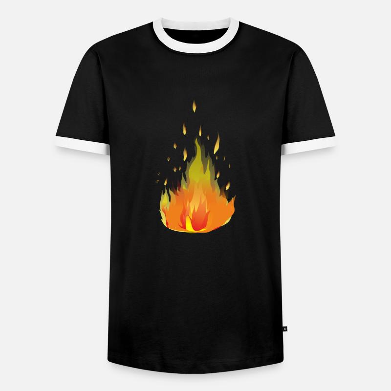Flames Fire - Men's Ringer Shirt - black/white