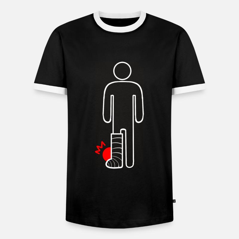 Broken leg - Men's Ringer Shirt - black/white