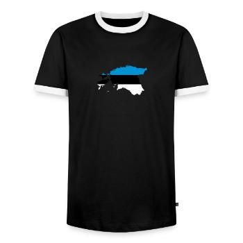 Estland - Männer Kontrast-T-Shirt - Schwarz/Weiß - Vorne - AI Model Female 172 light (172cm) & AI Model Male 178 light (178cm)