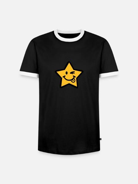 Star - Men's Ringer Shirt - black/white
