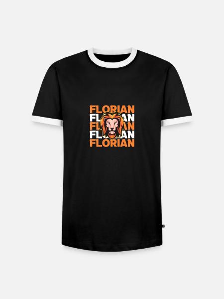 Löwe Florian - Männer Kontrast-T-Shirt - Schwarz/Weiß