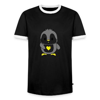amour de pingouin - T-shirt contrasté Homme - noir/blanc - Devant - AI Model Female 172 light (172cm) & AI Model Male 178 light (178cm)