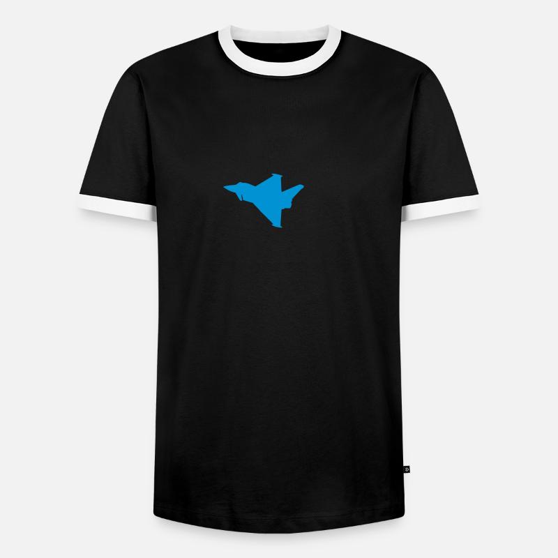 EF2000 Typhoon - Männer Kontrast-T-Shirt - Schwarz/Weiß
