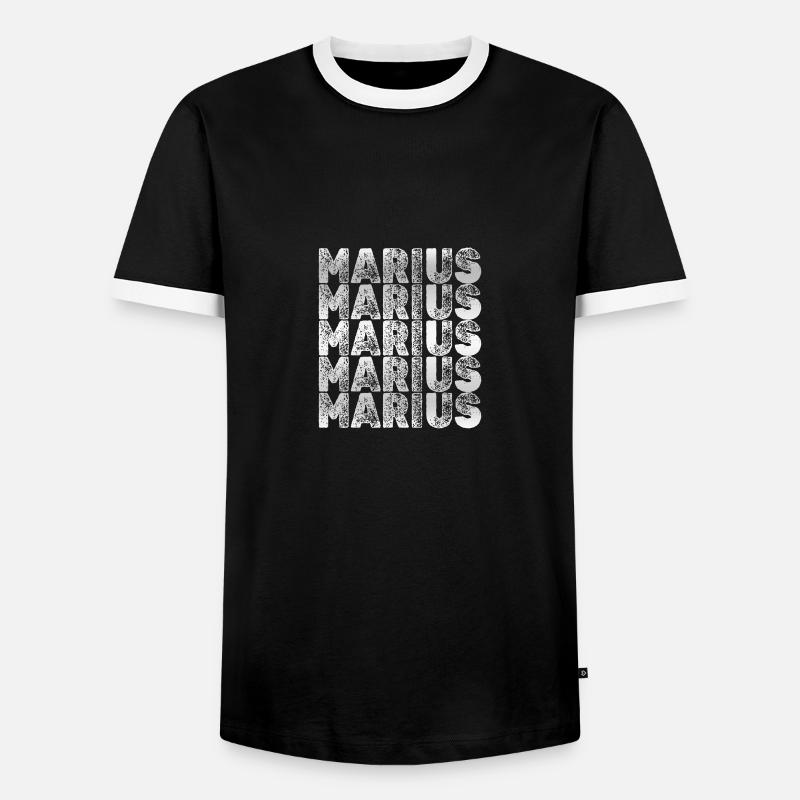 Marius - Men's Ringer Shirt - black/white