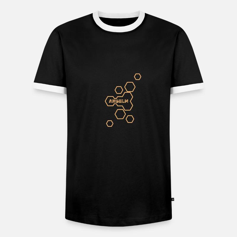 Anselm as a name - Men's Ringer Shirt - black/white