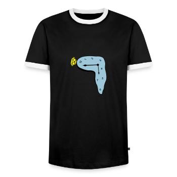 uhr - Männer Kontrast-T-Shirt - Schwarz/Weiß - Vorne - AI Model Female 172 light (172cm) & AI Model Male 178 light (178cm)