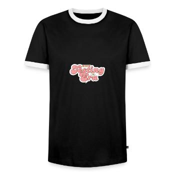 À l’ère des tests Enseignement à l’école de jour - T-shirt contrasté Homme - noir/blanc - Devant - AI Model Female 172 light (172cm) & AI Model Male 178 light (178cm)