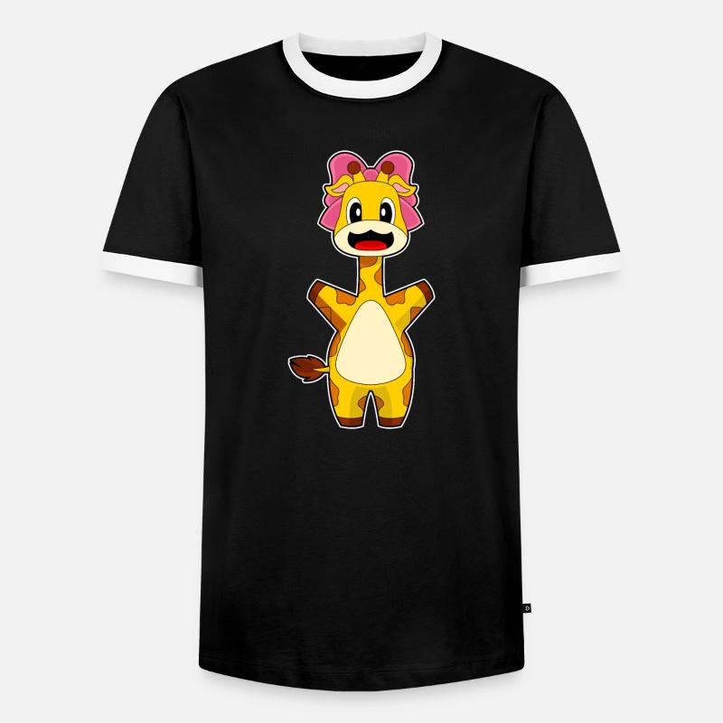 Giraffe Bow - Men's Ringer Shirt - black/white