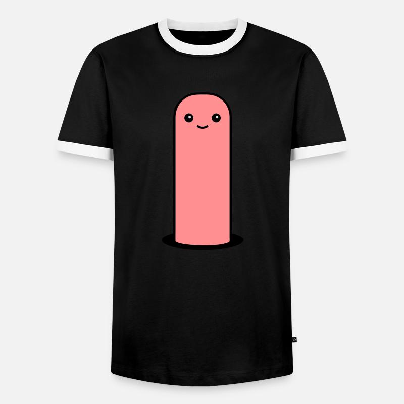 worm - Männer Kontrast-T-Shirt - Schwarz/Weiß