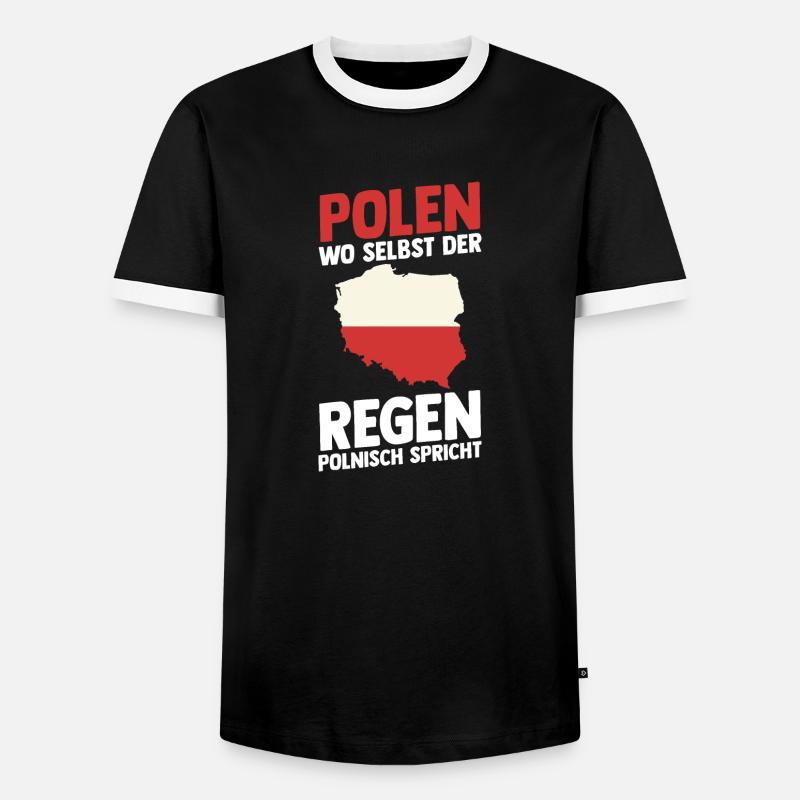 Pole Polnisch Polen - Männer Kontrast-T-Shirt - Schwarz/Weiß