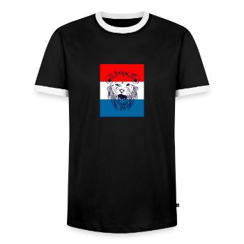 Pays-Bas - T-shirt contrasté Homme - noir/blanc - Devant - AI Model Female 172 light (172cm) & AI Model Male 178 light (178cm)
