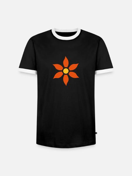 Blume - Männer Kontrast-T-Shirt - Schwarz/Weiß