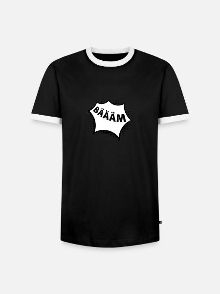 bäääm s/w - Männer Kontrast-T-Shirt - Schwarz/Weiß