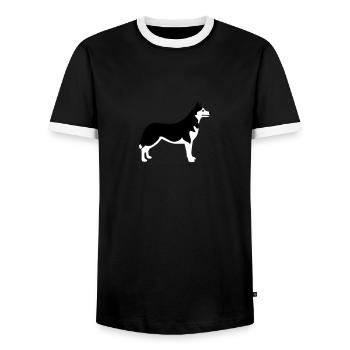 Husky - Men's Ringer Shirt - black/white - Front - AI Model Female 172 light (172cm) & AI Model Male 178 light (178cm)