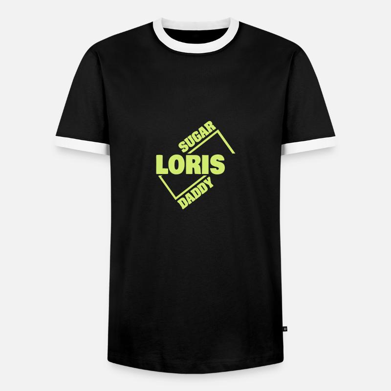 Sugardaddy Loris - Männer Kontrast-T-Shirt - Schwarz/Weiß