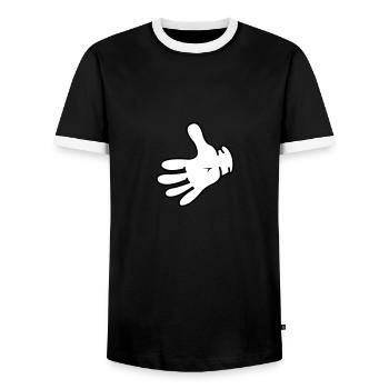 bande dessinée à la main 02 - T-shirt contrasté Homme - noir/blanc - Devant - AI Model Female 172 light (172cm) & AI Model Male 178 light (178cm)