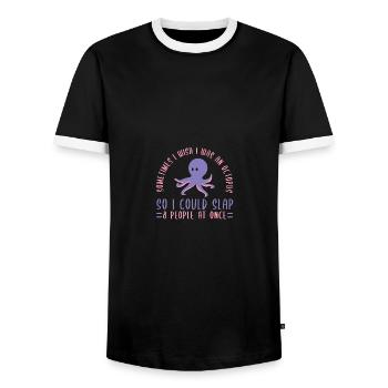 Sometimes I Wish I Was An Octopus - Männer Kontrast-T-Shirt - Schwarz/Weiß - Vorne - AI Model Female 172 light (172cm) & AI Model Male 178 light (178cm)