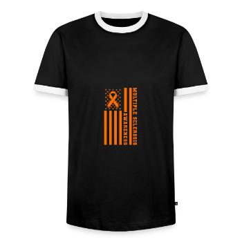Multiple Sclerosis MS Awareness Patriotic USA - Männer Kontrast-T-Shirt - Schwarz/Weiß - Vorne - AI Model Female 172 light (172cm) & AI Model Male 178 light (178cm)
