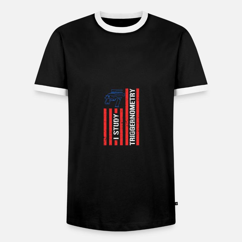I Study Triggernometry - Männer Kontrast-T-Shirt - Schwarz/Weiß
