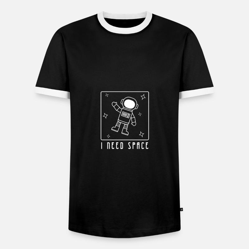 I Need Space - Männer Kontrast-T-Shirt - Schwarz/Weiß