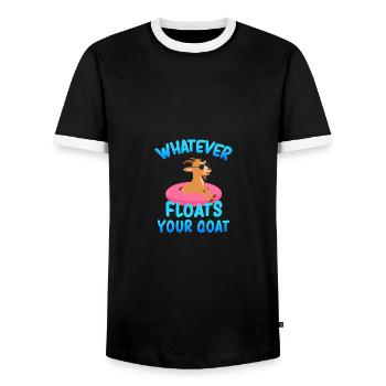 Whatever Floats Your Goat - Männer Kontrast-T-Shirt - Schwarz/Weiß - Vorne - AI Model Female 172 light (172cm) & AI Model Male 178 light (178cm)