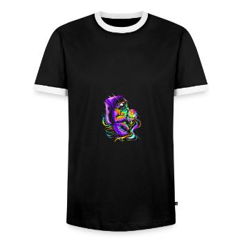 Astronaut Space Funny Spaceman Moon - Männer Kontrast-T-Shirt - Schwarz/Weiß - Vorne - AI Model Female 172 light (172cm) & AI Model Male 178 light (178cm)