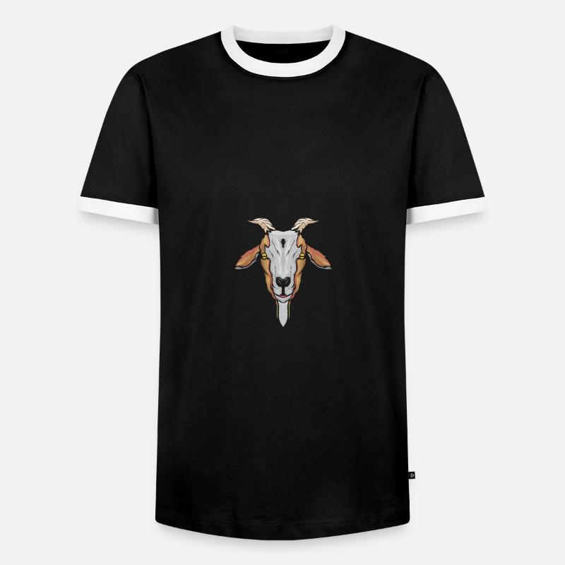 Goat Head - Männer Kontrast-T-Shirt - Schwarz/Weiß