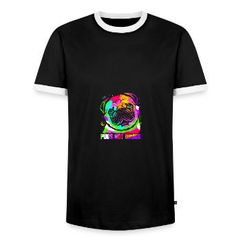 Pugs Not Drugs Anti Drugs - Männer Kontrast-T-Shirt - Schwarz/Weiß - Vorne - AI Model Female 172 light (172cm) & AI Model Male 178 light (178cm)
