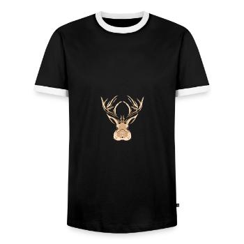 Jackalope Head Gift - Männer Kontrast-T-Shirt - Schwarz/Weiß - Vorne - AI Model Female 172 light (172cm) & AI Model Male 178 light (178cm)