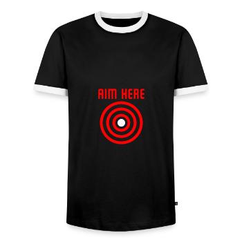 Bullseye Target Aim Here - Männer Kontrast-T-Shirt - Schwarz/Weiß - Vorne - AI Model Female 172 light (172cm) & AI Model Male 178 light (178cm)