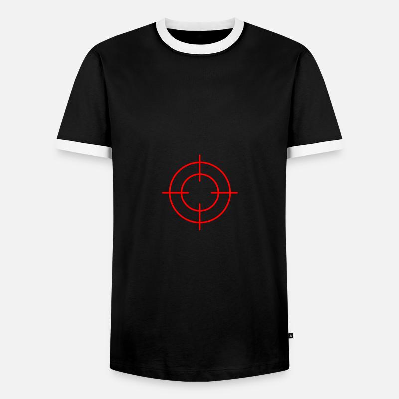 Target Bullseye Shooting Range - Männer Kontrast-T-Shirt - Schwarz/Weiß
