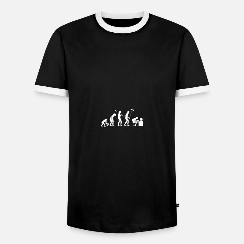 Office Desk Evolution - Männer Kontrast-T-Shirt - Schwarz/Weiß