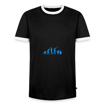 Software Engineers Programmer Coding Desk - Männer Kontrast-T-Shirt - Schwarz/Weiß - Vorne - AI Model Female 172 light (172cm) & AI Model Male 178 light (178cm)