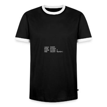 Select Shirt from Closet Programming Coding Dad - Männer Kontrast-T-Shirt - Schwarz/Weiß - Vorne - AI Model Female 172 light (172cm) & AI Model Male 178 light (178cm)